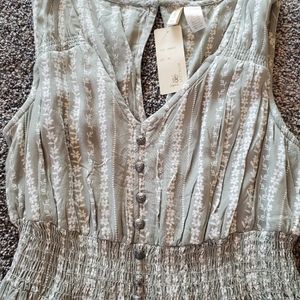 Green and White Romper